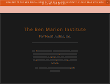 Tablet Screenshot of benmarioninstitute.org